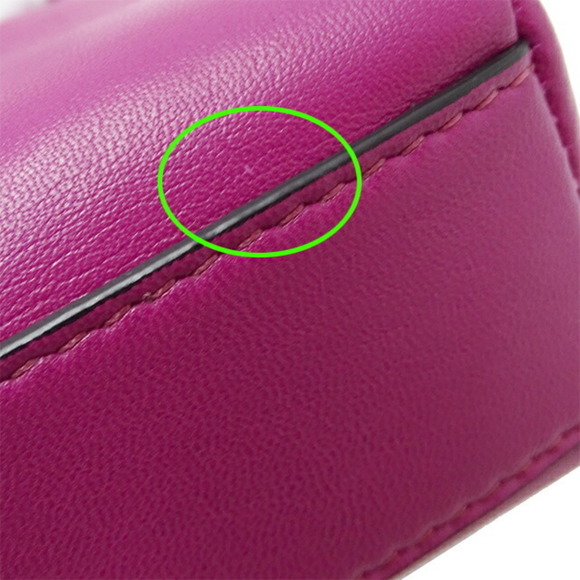 Fendi FENDI Bag Ladies Peekaboo Shoulder Leather Micro Purple 8M0355 - Picture 12 of 16